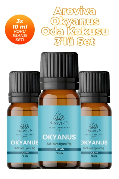 Okyanus Oda Kokusu 3'Lü Set- Doğal Esansiyel Uçucu Yağ, Difüzör Esansı, Buhurdanlık Yağı ürün görseli 1