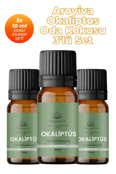 Okaliptüs Oda Kokusu 3'Lü Set- Doğal Esansiyel Uçucu Yağ, Difüzör Esansı, Buhurdanlık Yağı ürün görseli 1