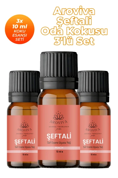 Şeftali Esansiyel Uçucu Koku Yağı Buhurdanlık Yağı Difüzör Esansı 3'Lü Set 3x10ml ürün görseli 1
