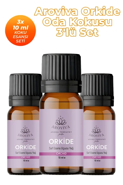 Orkide Oda Kokusu 3'Lü Set- Doğal Esansiyel Uçucu Yağ, Difüzör Esansı, Buhurdanlık Yağı ürün görseli 1