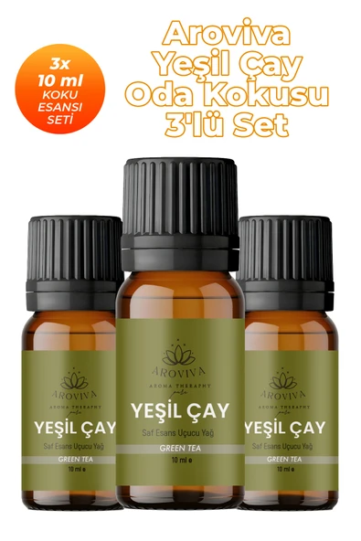 Yeşil Çay Oda Kokusu 3'Lü Set- Doğal Esansiyel Uçucu Yağ, Difüzör Esansı, Buhurdanlık Yağı ürün görseli 1