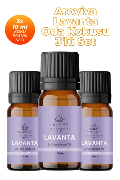 Lavanta Oda Kokusu 3'Lü Set- Doğal Esansiyel Uçucu Yağ, Difüzör Esansı, Buhurdanlık Yağı ürün görseli 1