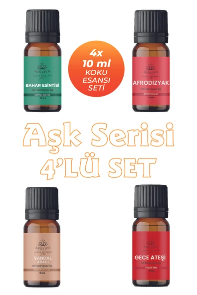 Aşk Serisi Oda Kokusu 4'Lü Set- Doğal Esansiyel Uçucu Yağ, Difüzör Esansı, Buhurdanlık Yağı ürün görseli 1
