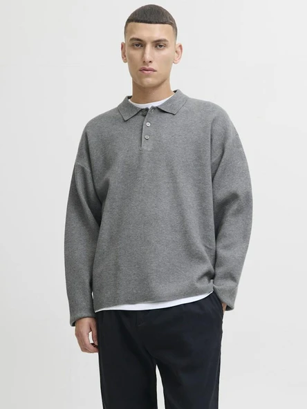 Jack Jones Blabradfort Relax Fit Polo Yaka Erkek Kazak 12285374 ürün görseli 1