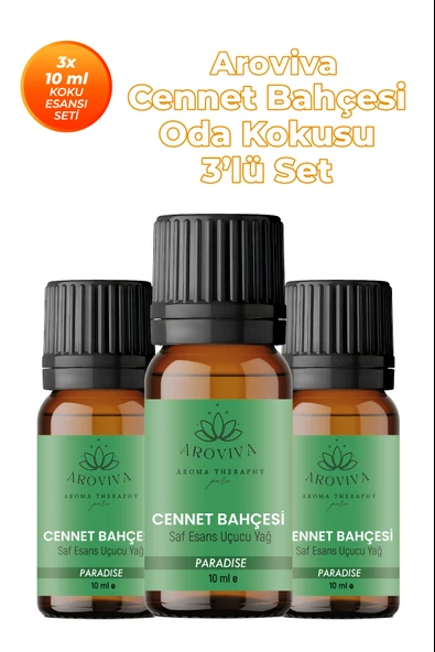 Paradise Oda Kokusu 3’lü Set – Doğal Esansiyel Uçucu Yağ, Difüzör Esansı ve Buhurdanlık Yağı ürün görseli 1