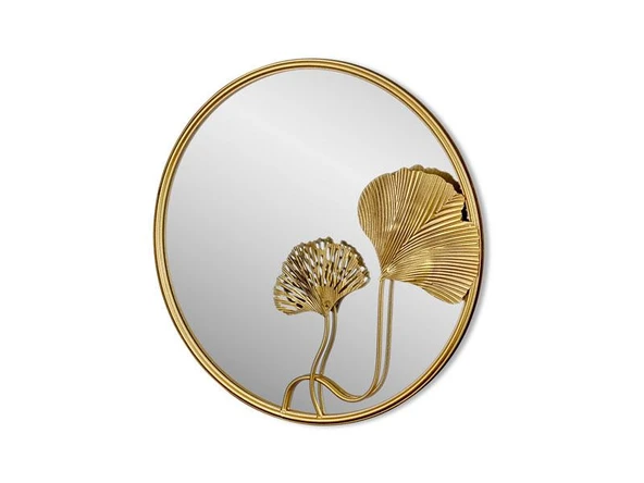 LAMEDOR GINGKO LEAF CIRCLE AYNA GOLD 60X60 CM ürün görseli 1