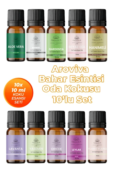 Bahar Esintisi Oda Kokusu 10'Lu Set – Doğal Esansiyel Uçucu Yağ,Difüzör Esansı,Buhurdanlık Yağı ürün görseli 1