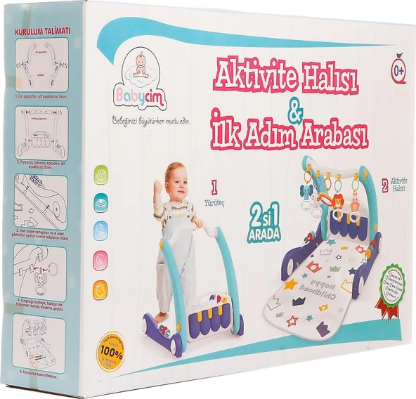 Birlik Oyuncak Aktivite Halısı & İlk Adım Arabası - Mavi HE0633 ürün görseli 1