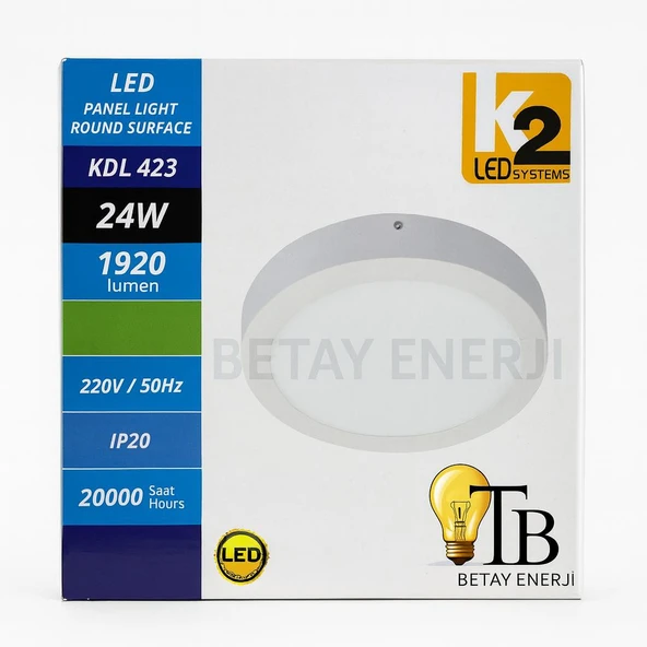 K2 LED Systems KDL 423 24W Yuvarlak LED Panel 6500 k ürün görseli 1