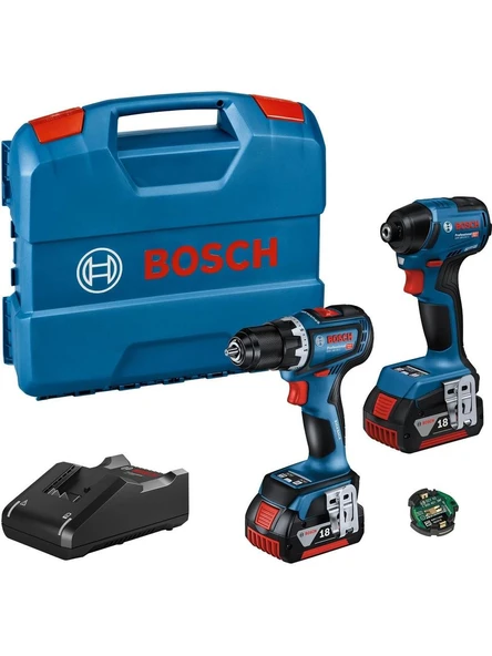 Bosch Professional GDR 18V-220 C + GSR 18V-90 C 4Ah Çif Akülü Set - 06019L6023 ürün görseli 1