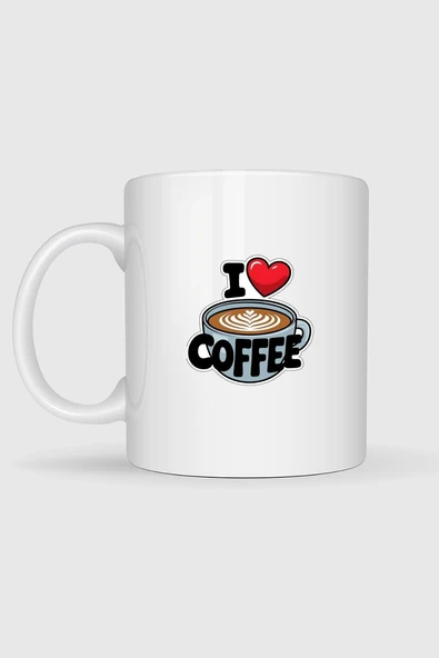 İ Love Coffee Tasarımlı Kupa Bardak - Resim 2