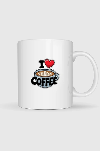 İ Love Coffee Tasarımlı Kupa Bardak ürün görseli 1