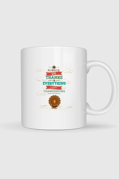 Thanksgiving Poster Şükran Günü Tasarımlı Kupa Bardak ürün görseli 1