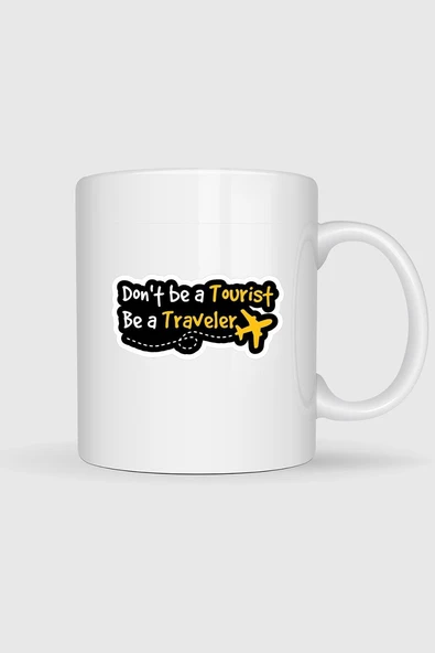Turist Olma Gezgin Ol Tasarımlı Kupa Bardak ürün görseli 1