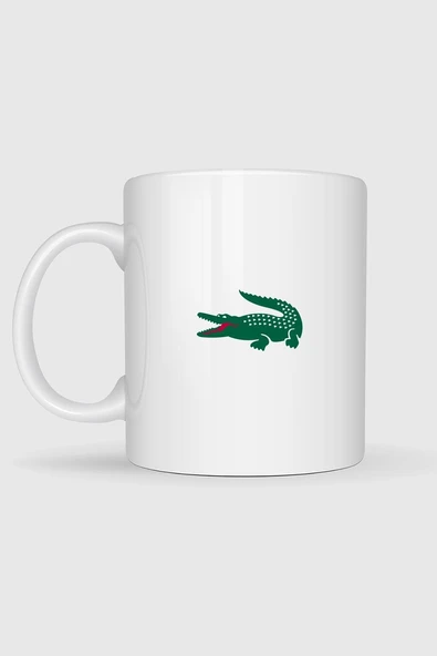 Yeşil Timsah Tasarımlı Kupa Bardak - Resim 2