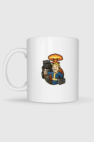 Fallout Sticker Tasarımlı Kupa Bardak - Resim 2