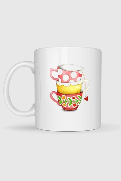 Teacup Coffee Mug Boyama Tasarımlı Kupa Bardak - Resim 2