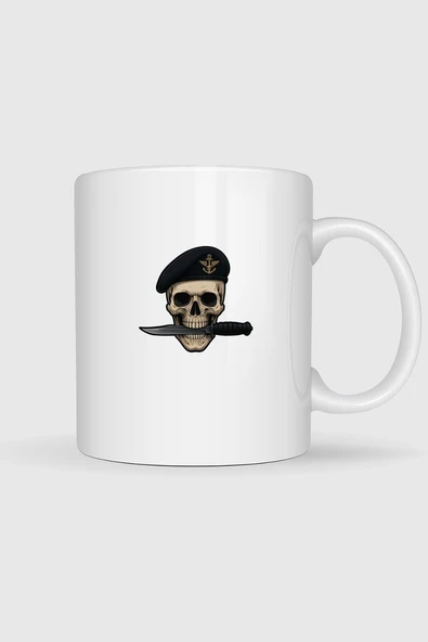 Kuru Kafa Ve Bıçaklı Asker Tasarımlı Kupa Bardak ürün görseli 1