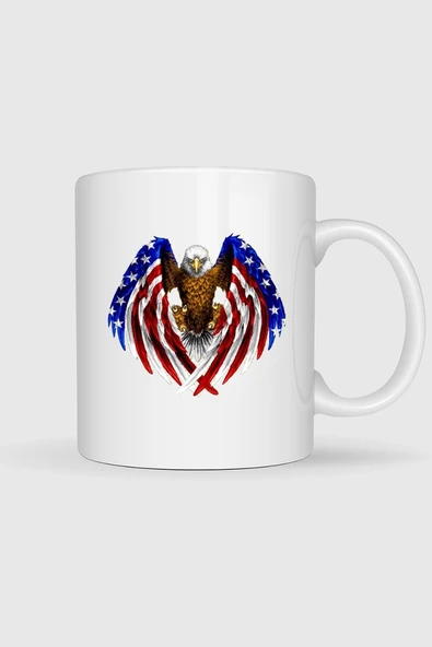 Bald Eagle Flag Of The United States Tasarımlı Kupa Bardak ürün görseli 1