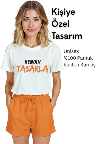 Kişiye Özel Baskı (Kendin Tasarla) Baskılı %100 Pamuk Rahat Kesim T-Shirt ürün görseli 1