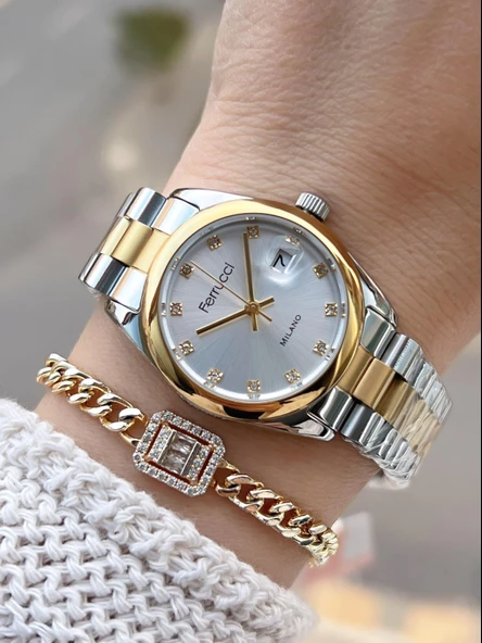 Ferrucci Vintage Seri 2 Yıl Garantili Yeni Sezon 3 Atm Suya Dayanıklı Kadın Kol Saati FC.F03609.4 ürün görseli 1