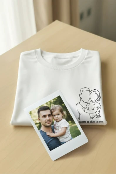 Kişiye Özel Fotoğraf Çizim Baskılı %100 Pamuk Unisex T-Shirt (Kendin Tasarla) ürün görseli 1
