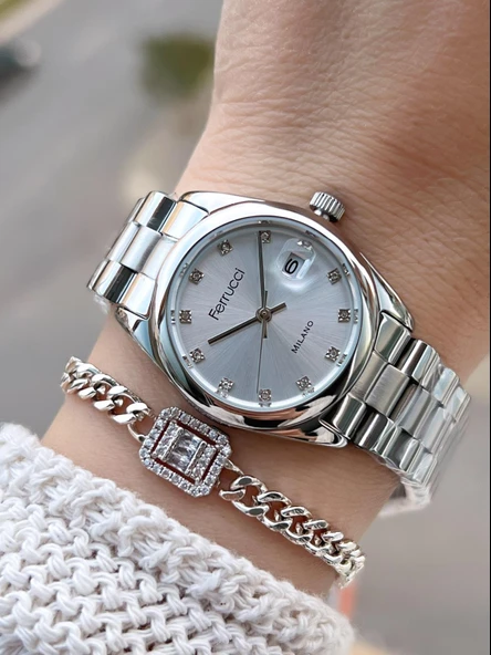 Ferrucci Vintage Seri 2 Yıl Garantili Yeni Sezon 3 Atm Suya Dayanıklı Kadın Kol Saati FC.F03609.1 ürün görseli 1