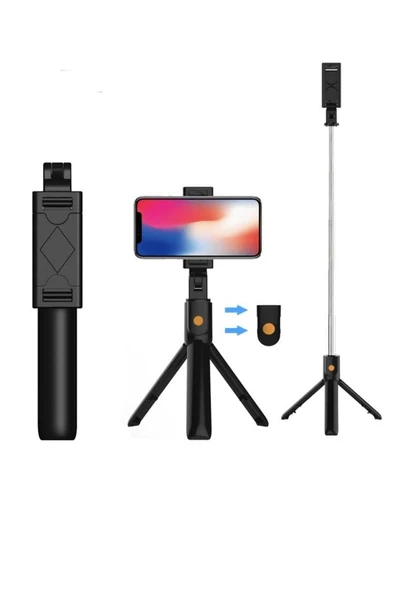 Vos Versa Q07 Bluetooth Kumandalı Selfie Çubuğu Tripod VVE1106 ürün görseli 1