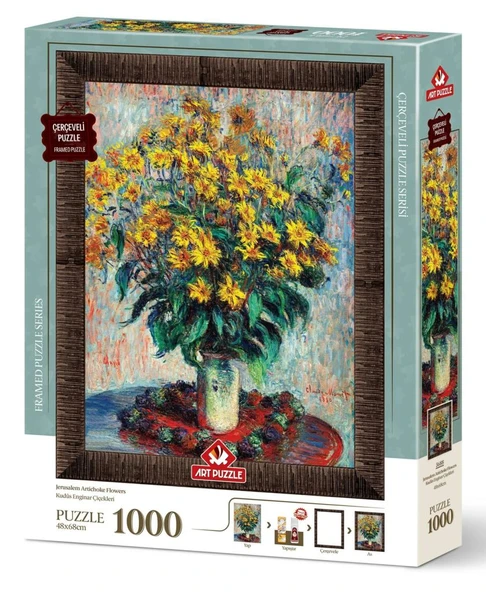 Art Puzzle Kudüs Enginar Çiçekleri Claude Monet 1000 Parça Çerçeveli Puzzle - 5688 ürün görseli 1