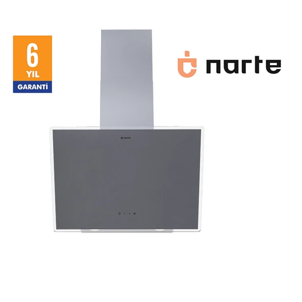 NARTE-H20160S 60CM GRİ CAM EĞİMLİ DAVLUMBAZ - 6 YIL GARANTİLİ ürün görseli 1