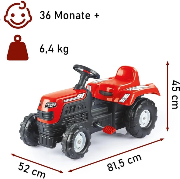 Dolu Ranchere Pedeallı traktör Kırmızı 8145 - Resim 2