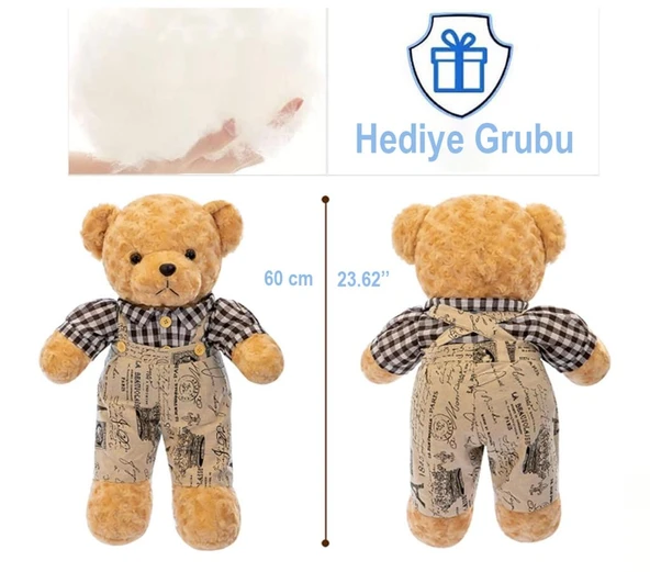 Kıyafetli Ayı 60 CM Figür Peluş Oyuncak - Büyük Peluş Oyuncak - TGS-P202590 ürün görseli 1