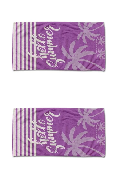 Vos Versa Dijital Baskı 2li Kadın Boy Plaj Havlusu 75x150cm Karışık VVHM0035 ürün görseli 1