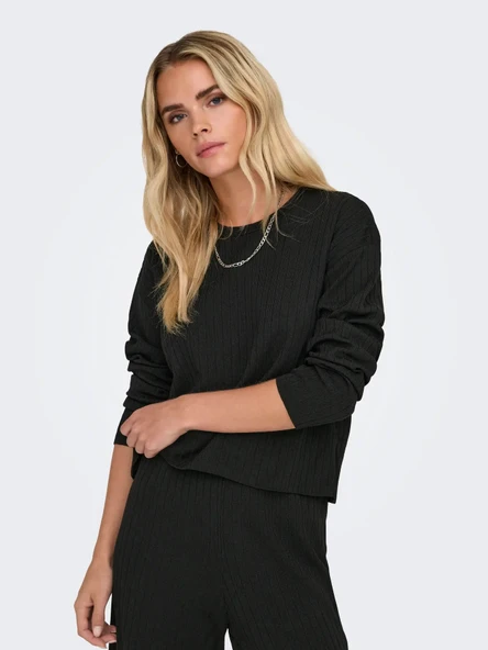 15346642 ONLTHELMA LS O-NECK PULLOVER EX KNT - Resim 6