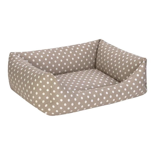 Pet Comfort Uniform Bej Puantiyeli Kedi ve Köpek Yatağı M 60x50cm ürün görseli 1