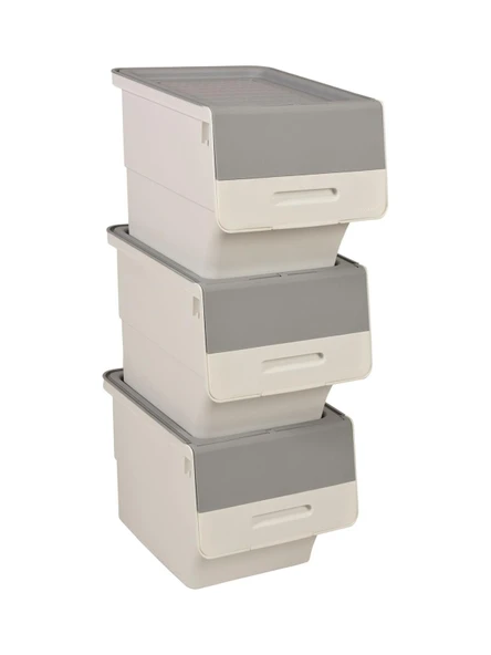 Freebox 33 Litre Beyaz Organizer – Gri Tekerlekli 3’lü Set Organizer ürün görseli 1