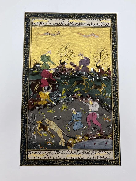 Atlıların Sessiz Anlaşması Adlı El Yapımı Minyatür Resim 27,5x17,5 cm ürün görseli 1