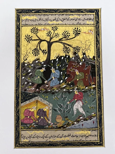 Saray Süvarilerinin Bahar Merasimi Adlı El Yapımı Minyatür Resim 28x18 cm ürün görseli 1