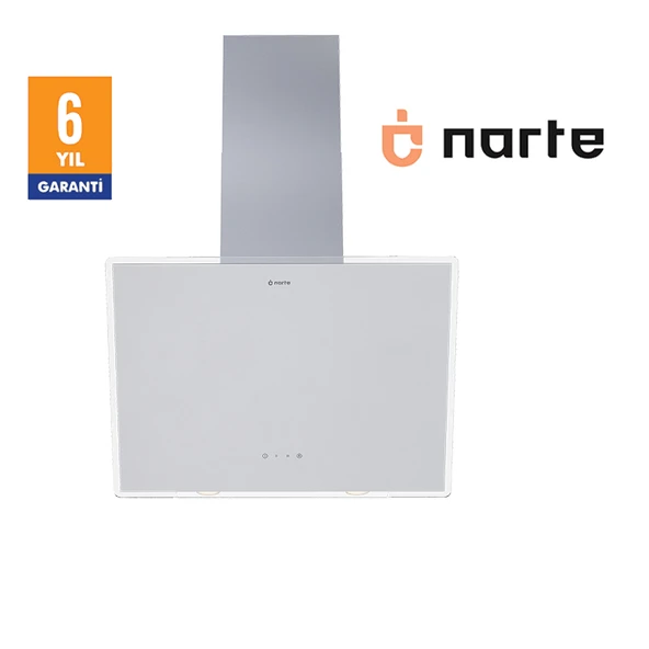 NARTE-H20160W 60CM BEYAZ CAM EĞİMLİ DAVLUMBAZ - 6 YIL GARANTİLİ ürün görseli 1
