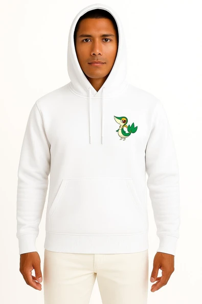 Kapüşonlu Snivy Cep Baskılı Unisex Sweatshirt - Resim 7