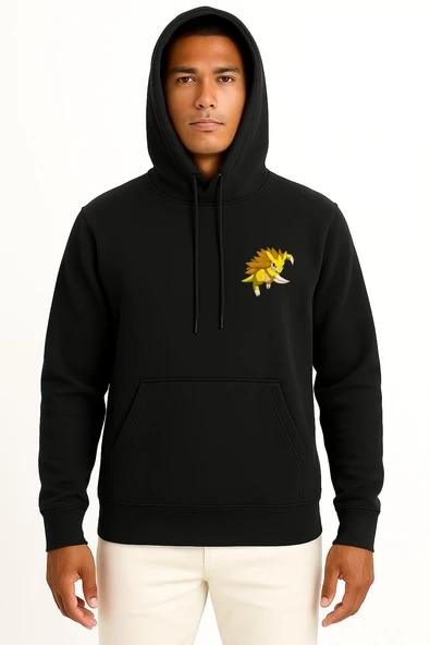Kapüşonlu Sandslash Cep Baskılı Unisex Sweatshirt - Resim 11