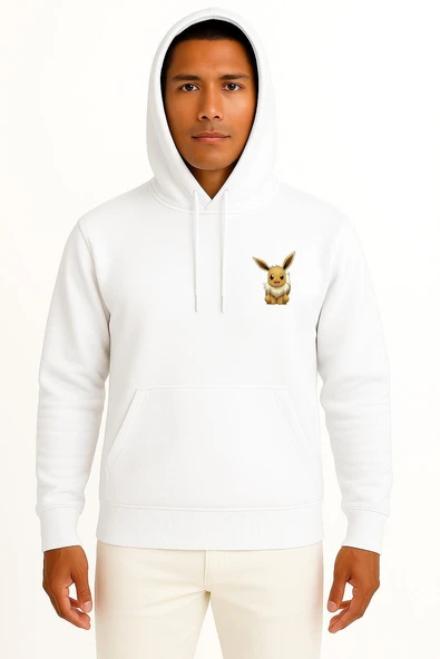 Kapüşonlu Eevee Cep Baskılı Unisex Sweatshirt ürün görseli 1