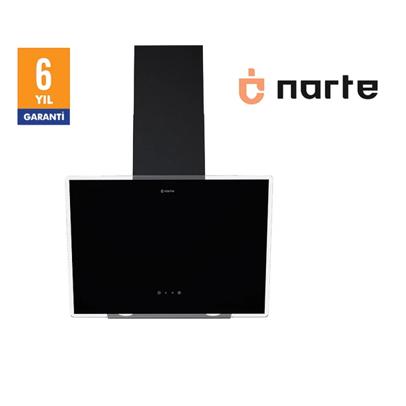 NARTE-H20160B 60CM SIYAHCAM EĞİMLİ DAVLUMBAZ - 6 YIL GARANTİLİ ürün görseli 1