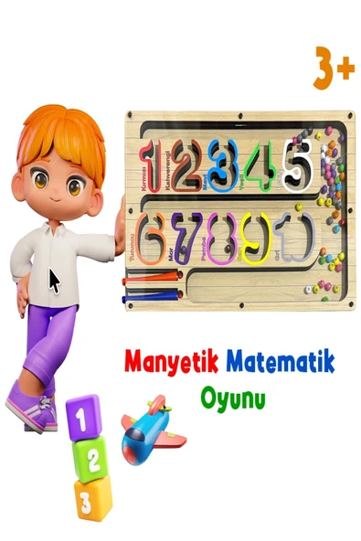 Manyetik Eğitici Renkli Sayma ve Eşleştirme Labirenti Eğitim Oyuncağı - Ahşap Montessori Oyunu SAYI ürün görseli 1