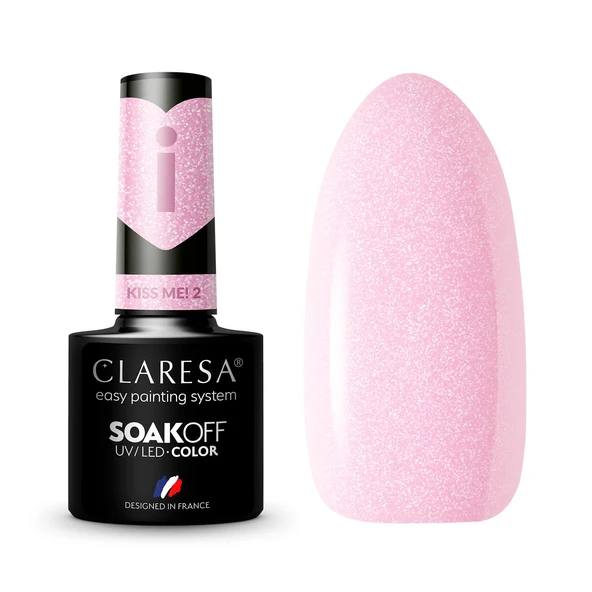 Claresa Kalıcı Oje Kiss Me 2 Simli Açık Pembe 5g ürün görseli 1