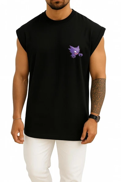 Oversize Haunter Cep Baskılı Atlet - Resim 11