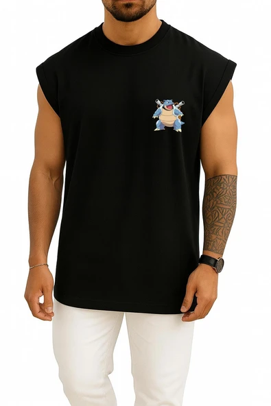 Oversize Blastoise Cep Baskılı Atlet - Resim 9