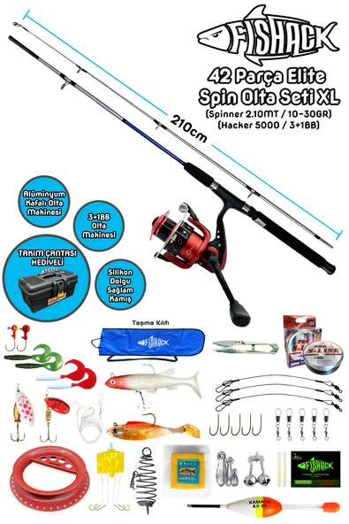Spin At-Çek Deniz ve Göl Profesyonel Olta Seti Takımı - XL - 2.10MT / 10-30GR - 42 Parça Elite ürün görseli 1