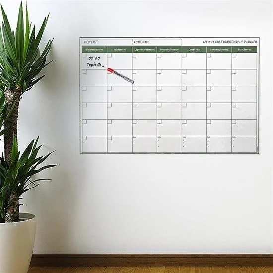 CNGSTORE® Manyetik Yapışkanlı Bir Aylık Program Planlayıcı Takvim 85x56 cm ürün görseli 1