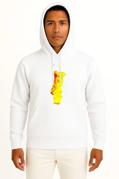 Kapüşonlu Portekiz İber Yarımadası Göğüs Baskılı Unisex Sweatshirt ürün görseli 1